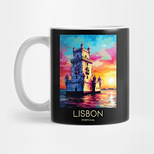 A Pop Art Travel Print of Lisbon - Portugal Mug